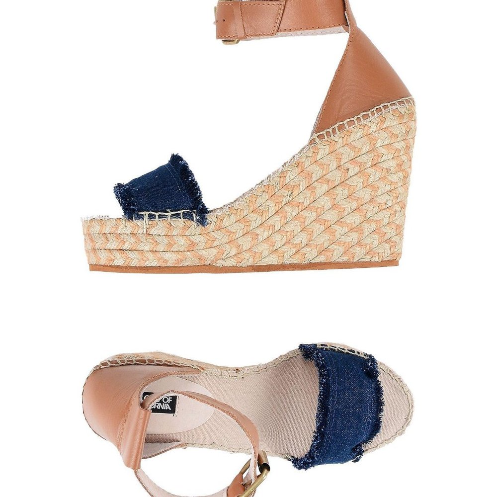 COLOR of CALIFORNIA Denim Espadrille Wedge 9.5/10M